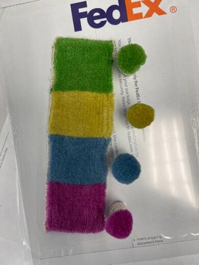 Sample Fabric sent to client